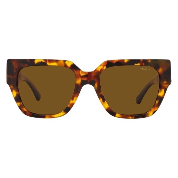 New VERSACE Havana Polarised Square VE4409 5119/83 Sunglasses Women - Picture 2 of 4